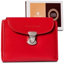 Portfel skórzany Peterson [D] PTN RD-26-GCL RED czerwony. Czerwone portfele damskie Peterson, bez wzorów. Za 70.00 zł.
