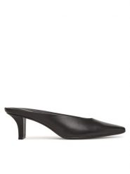 Calvin Klein Klapki Heel Mule Pump 50 - Lth HW0HW02332 Czarny. Czarne klapki damskie Calvin Klein, bez wzorów, ze skóry, bez obcasa, bez zapięcia. Za 379.99 zł.
