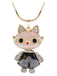 LA CHIQUITA Pozłacany naszyjnik z zawieszką - dł. 70 cm rozmiar: onesize. Białe naszyjniki damskie LA CHIQUITA, z kryształem, pozłacane. Za 131.45 zł.