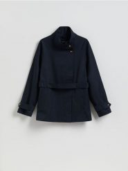 Kurtka z lyocellem - granatowy. Niebieskie kurtki damskie Reserved, l, bez wzorów, z bawełny, bez kaptura. Za 259.99 zł.