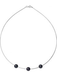Mitzuko Srebrny naszyjnik z perłami w kolorze granatowym - dł. 42 cm rozmiar: onesize. Niebieskie naszyjniki damskie Mitzuko, z perłą, srebrne. Za 347.99 zł.