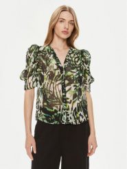 Morgan Bluzka 241-CIMPA.F Zielony Regular Fit. Zielone bluzki damskie Morgan, bez wzorów, z syntetyku, bez kołnierzyka, bez ramiączek. Za 239.99 zł.