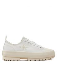 Calvin Klein Jeans Trampki Lugged Hybrid Laceup Ml Mtr YW0YW01505 Biały. Białe trampki damskie Calvin Klein Jeans, bez wzorów, z jeansu, bez zapięcia. Za 269.99 zł.