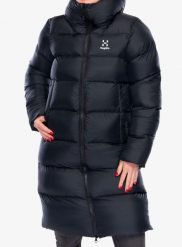 Płaszcz damski Haglofs Long Mimic Parka. Czarne parki damskie Haglöfs, na zimę, m, z puchu, bez kaptura. Za 846.99 zł.