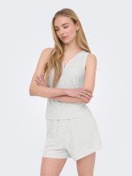ONLY Bluzka w kolorze białym rozmiar: XL. Białe bluzki damskie Only, xl, bez wzorów, bez kołnierzyka, bez ramiączek. Za 59.95 zł.