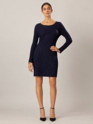 APART Sukienka dzianinowa w kolorze granatowym rozmiar: 40. Niebieskie sukienki damskie Apart, bez wzorów, z dzianiny, bez ramiączek. Za 148.96 zł.
