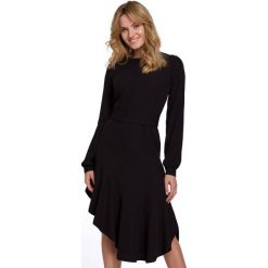 Asymetryczna sukienka z falbaną w stylu flamenco. Sukienki damskie Sukienki.shop, bez wzorów, wizytowe, bez ramiączek. Za 349.00 zł.