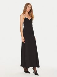 Eleh Sukienka wieczorowa E00312 Czarny Regular Fit. Czarne sukienki damskie Eleh, bez wzorów, z syntetyku, wizytowe, bez ramiączek. Za 359.99 zł.