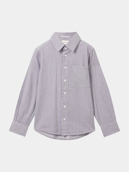 Tom Tailor Koszula 1038354 Niebieski Regular Fit. Niebieskie koszule chłopięce Tom Tailor, bez wzorów, z bawełny, bez kołnierzyka, bez ramiączek. Za 109.99 zł.