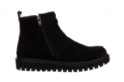 Botki Bayla-161 191 425 Black Nubuck 161643, Czarny, Skóra naturalna - 40. Czarne botki damskie Bayla, na zimę, z gumy, eleganckie, z okrągłym noskiem, bez obcasa, bez zapięcia. W wyprzedaży za 269.10 zł.