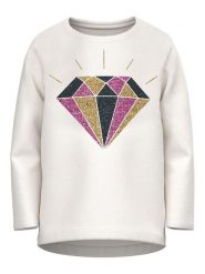 NAME IT Bluzka 13218932 Biały Regular Fit. Białe bluzki i koszule dziewczęce Name it, bez wzorów, z bawełny, bez kołnierzyka, bez ramiączek. Za 59.99 zł.