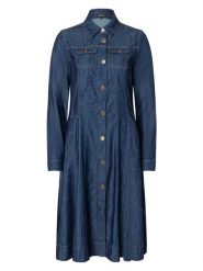 More & More Sukienka dżinsowa w kolorze granatowym rozmiar: 34. Niebieskie sukienki damskie More & More, bez wzorów, bez ramiączek. Za 173.99 zł.