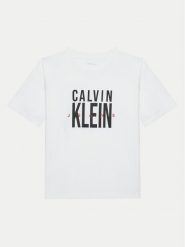 Calvin Klein Jeans T-Shirt Bold Graphic IB0IB02448 Biały Relaxed Fit. Białe t-shirty i koszulki chłopięce Calvin Klein Jeans, bez wzorów, z bawełny, bez kołnierzyka, bez ramiączek. Za 89.99 zł.