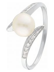 CARATELLI Złoty pierścionek "Fenoa" z diamentami i perłą rozmiar: 56. Białe pierścionki damskie CARATELLI, z diamentem, złote. Za 1,217.99 zł.