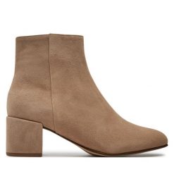 Botki HÖGL. Brązowe botki damskie Högl, bez obcasa, na słupku, bez zapięcia. Za 749.99 zł.