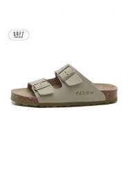 Teegu Klapki w kolorze khaki rozmiar: 42. Brązowe klapki damskie teegu, bez wzorów, z otwartym noskiem, bez obcasa, bez zapięcia. Za 154.95 zł.