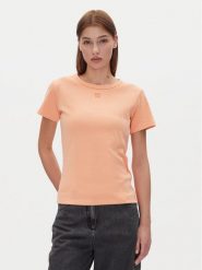 HUGO T-Shirt Deloris 50512002 Pomarańczowy Regular Fit. Brązowe t-shirty damskie Hugo, m, bez wzorów, z bawełny, bez kołnierzyka. Za 129.99 zł.