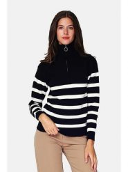 William de Faye Sweter w kolorze czarno-białym rozmiar: 38. Czarne swetry klasyczne damskie William de Faye, bez kołnierzyka. Za 130.99 zł.