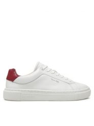 Calvin Klein Sneakersy Cupsole Lace Up W/Ml Lth HW0HW02201 Biały. Białe obuwie sportowe damskie Calvin Klein, ze skóry, bez zapięcia. Za 319.99 zł.
