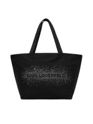 KARL LAGERFELD Torebka B1W50087 Czarny. Czarne shopper bag KARL LAGERFELD, bez wzorów, z materiału, bez dodatków. Za 389.99 zł.