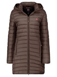 Geographical Norway Płaszcz pikowany "Atika" w kolorze brązowym rozmiar: XL. Brązowe płaszcze damskie Geographical Norway, xl, bez wzorów, bez kaptura. Za 162.49 zł.