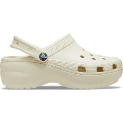 Klapki damskie Crocs CLASSIC PLATFORM CLOG. Brązowe klapki damskie Crocs, bez wzorów, bez obcasa, bez zapięcia. Za 188.49 zł.