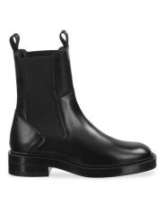Gant Sztyblety Fallwi 29551713 Czarny. Czarne botki damskie Gant, ze skóry, bez obcasa, na płaskiej podeszwie, bez zapięcia. Za 629.99 zł.