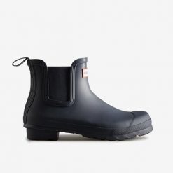 Buty damskie Hunter Boots Original Chelsea. Niebieskie obuwie trekkingowe damskie Hunter, z gumy, bez zapięcia. Za 532.00 zł.