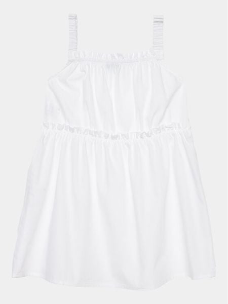 United Colors Of Benetton Sukienka codzienna 4EW7GV00T Biały Regular Fit. Białe sukienki dziewczęce United Colors Of Benetton, bez wzorów, z bawełny, bez ramiączek, proste. Za 79.99 zł.