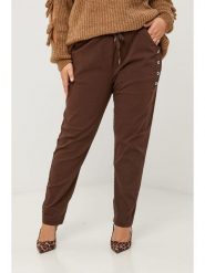 Curvy Lady Spodnie w kolorze brązowym rozmiar: 44/46. Brązowe spodnie materiałowe damskie Curvy Lady, bez wzorów, z bawełny. Za 147.91 zł.