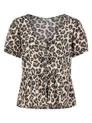 Sublevel Bluzka w kolorze beżowo-czarnym rozmiar: XS. Brązowe bluzki damskie Sublevel, xs, bez wzorów, z wiskozy, bez kołnierzyka, bez ramiączek. Za 60.99 zł.