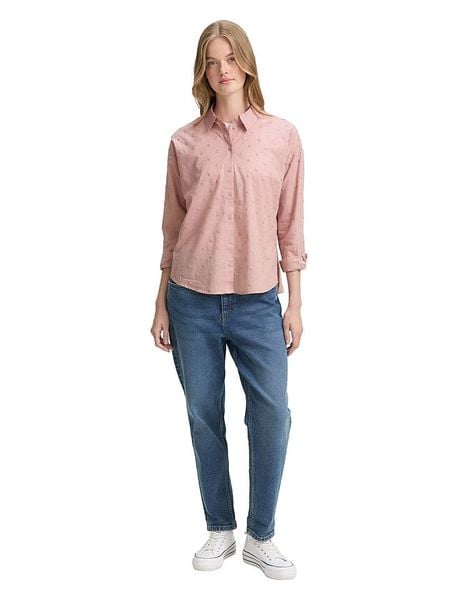 Tom Tailor Bluzka w kolorze jasnoróżowym rozmiar: XL. Różowe bluzki damskie Tom Tailor, xl, bez wzorów, z bawełny, bez kołnierzyka, bez ramiączek. Za 114.95 zł.