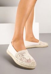 Beżowe Espadryle z Ażurową Cholewką i Plecionką Sdivena. Brązowe espadryle damskie Renee, w ażurowe wzory, bez obcasa, na obcasie. Za 74.99 zł.