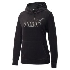 Puma Bluza Ess+ Velour 67000801. Czarne bluzy damskie Puma, na zimę, xs, bez wzorów, z dresówki, bez kaptura. Za 125.47 zł.