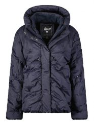 Geographical Norway Kurtka zimowa "Berola" w kolorze granatowym rozmiar: S. Niebieskie kurtki damskie Geographical Norway, na zimę, s, bez wzorów, z puchu, bez kaptura. Za 193.70 zł.