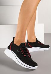 Czarne Buty Sportowe Sneakersy z Elastyczną Siateczkową Cholewką Telandrela. Czarne obuwie sportowe casual damskie Born2be. Za 59.99 zł.