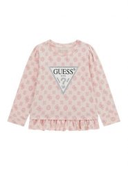 Guess Bluzka K5BI05 J1314 Różowy Regular Fit. Czerwone bluzki i koszule dziewczęce Guess, z aplikacjami, z bawełny, bez kołnierzyka, bez ramiączek. Za 139.99 zł.