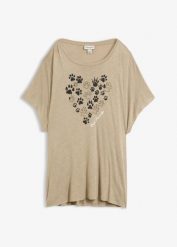 T-shirt z lejącej wiskozy. Zielone t-shirty damskie bonprix, bez wzorów, z wiskozy, bez kołnierzyka. Za 64.99 zł.