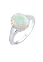 Elli Damski sygnet Trend z syntetycznym opalem w pozłacanym srebrze 925 Sterling Silver Pierścionki 1 ct. Szare pierścionki damskie Elli, z opalem, pozłacane. Za 249.89 zł.