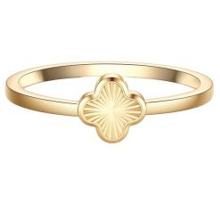 Glanzstücke München Pierscionek koniczyna ze stali nierdzewnej w zlocie Pierścionki 1 ct Damski. Żółte pierścionki damskie Glanzstücke München, pozłacane. Za 149.99 zł.