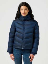 WRANGLER DAMSKA KURTKA ZIMOWA WRANGLER SHORT PUFFER JACKET NAVY 112356503. Niebieskie kurtki damskie Wrangler, na zimę, xs, bez wzorów, bez kaptura. Za 299.99 zł.