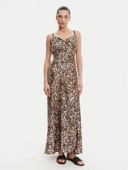 Guess Sukienka wieczorowa W5GT10 WF1T2 Brązowy Slim Fit. Brązowe sukienki damskie Guess, z aplikacjami, z syntetyku, wizytowe, bez ramiączek. Za 419.99 zł.
