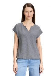 BETTY & CO Koszulka w kolorze granatowo-białym rozmiar: XL. Niebieskie bluzki damskie Betty & Co, xl, bez wzorów, bez kołnierzyka, bez ramiączek. Za 85.95 zł.