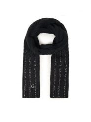 Guess Szalik AW5384 POL03 Czarny. Czarne szaliki damskie Guess, z aplikacjami, z materiału. Za 289.99 zł.