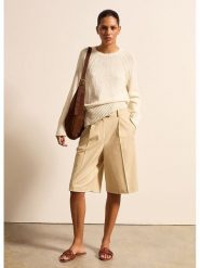 STEFANEL Bermudy w kolorze beżowym rozmiar: 44. Brązowe szorty damskie Stefanel, bez wzorów. Za 173.99 zł.