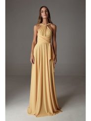 Ceylan Sukienka w kolorze żółtym rozmiar: 34-44. Żółte sukienki damskie Ceylan, bez wzorów, bez ramiączek. Za 158.47 zł.