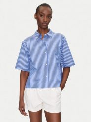 Tommy Hilfiger Koszula WW0WW44717 Niebieski Boxy Fit. Niebieskie koszule damskie Tommy Hilfiger, bez wzorów, z bawełny, bez kołnierzyka, bez ramiączek. Za 239.99 zł.
