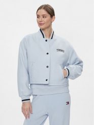 Tommy Jeans Kurtka bomber Varsity DW0DW17236 Błękitny Relaxed Fit. Niebieskie kurtki damskie Tommy Jeans, m, bez wzorów, z jeansu, bez kaptura. Za 639.99 zł.