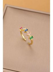 Atelier MIU Pozłacany pierścionek z cyrkoniami rozmiar: onesize. Białe pierścionki damskie atelier MIU, z cyrkonią, pozłacane. Za 34.99 zł.