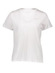 Pepe Jeans Koszulka w kolorze białym rozmiar: S. Białe bluzki damskie Pepe Jeans, s, bez wzorów, z bawełny, bez kołnierzyka, bez ramiączek. Za 74.63 zł.